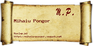 Mihaiu Pongor névjegykártya